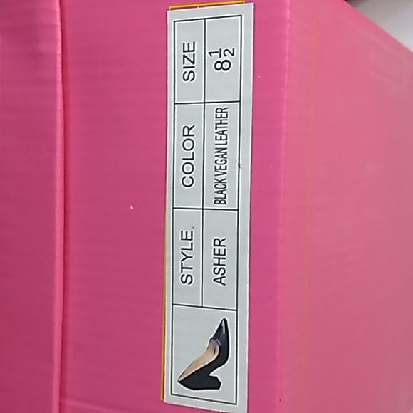 Catherine Malandrino black vegan leather pump heel shoes size 8.5 NEW - Picture 6 of 12